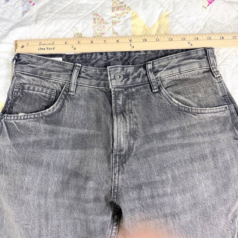 Zara‎ Women Faded Black High Waisted Wide Leg Jeans Size 30 Cotton Denim NWOT - Picture 6 of 8